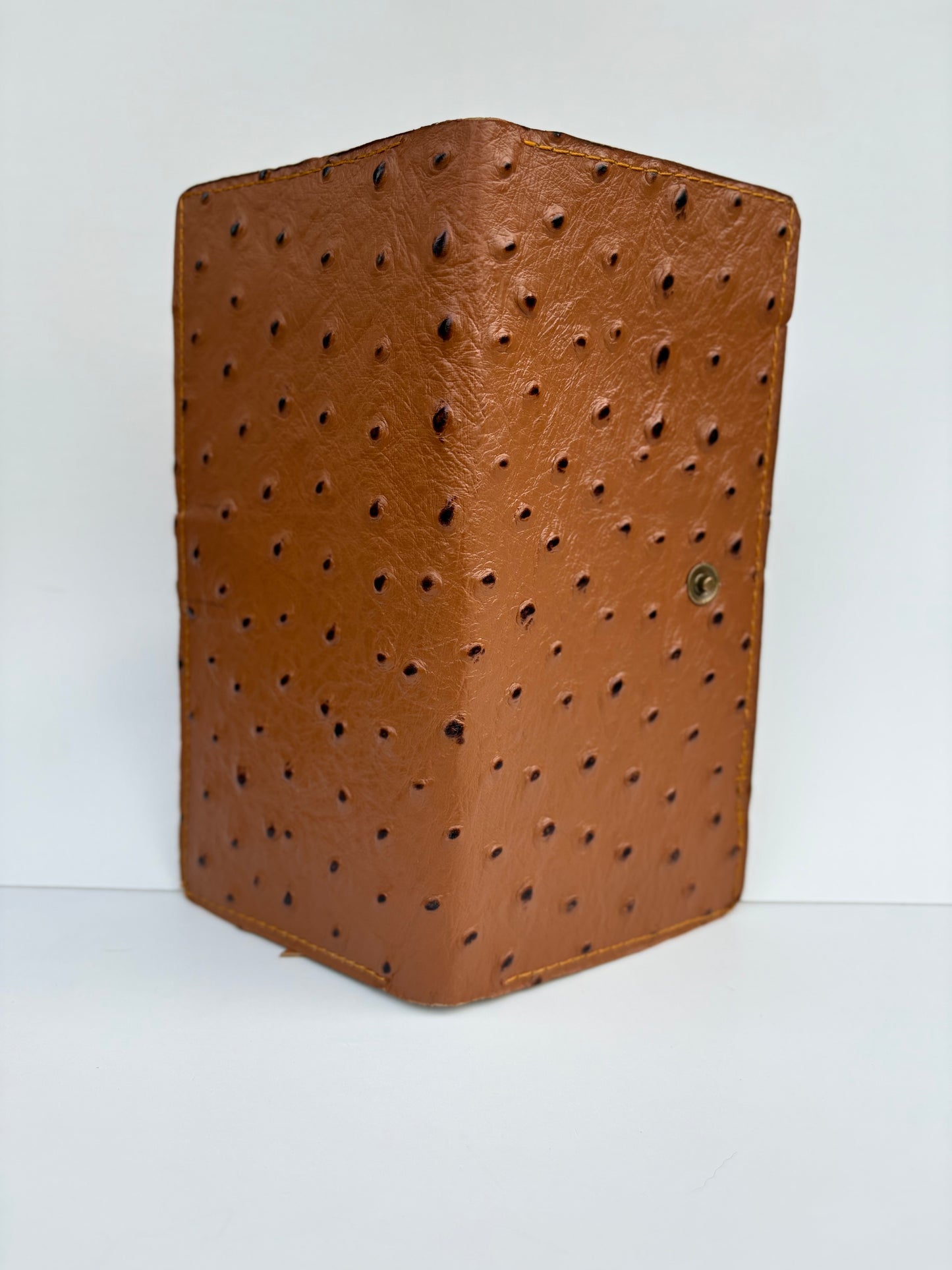 Long Ostrich Skin Wallet | Exotic, Smooth Texture, Timeless Elegance.